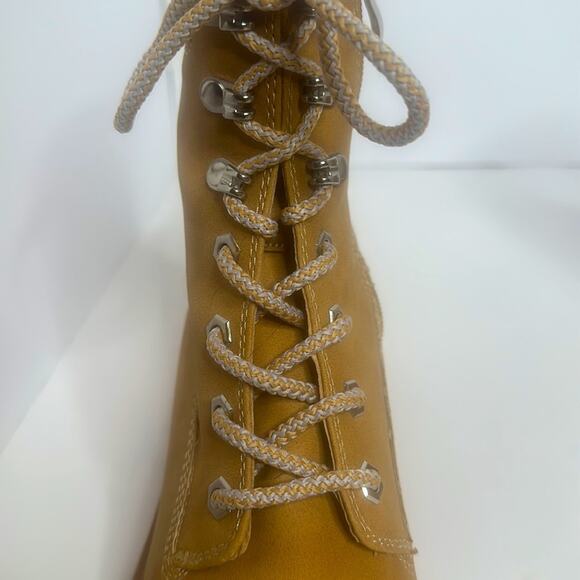 NWOT Madden Girl STEVE MADDEN Combat Work Boot Lace Up Side ZIP 8.5M - Picture 13 of 14